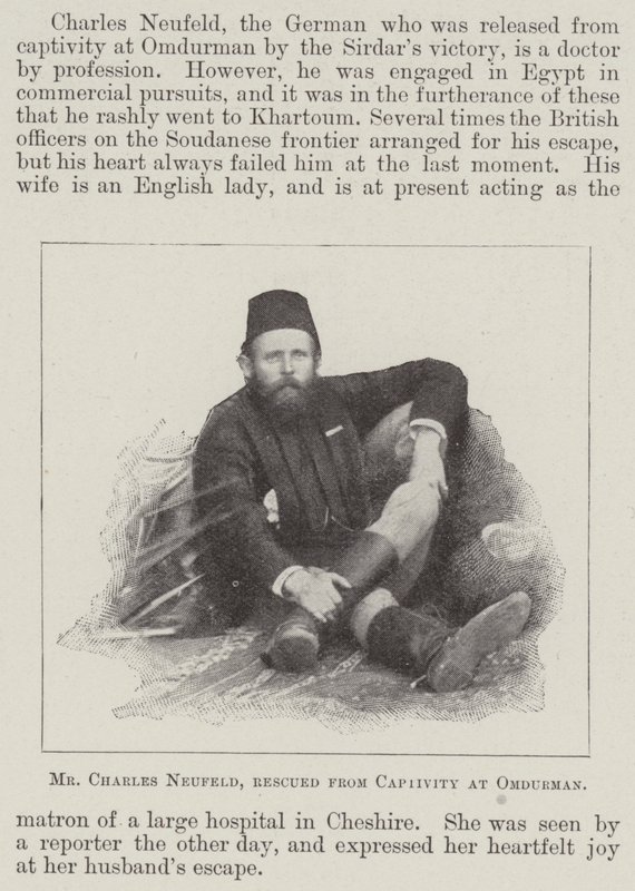 Mr Charles Neufeld, räddad från fångenskapen vid Omdurman av English Photographer