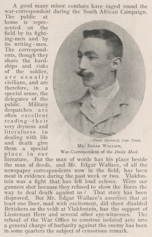 Mr Edgar Wallace, krigskorrespondent för Daily Mail av English Photographer