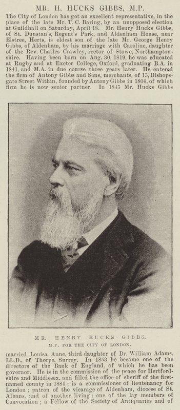 Henry Hucks Gibbs, parlamentsledamot för City of London av English Photographer