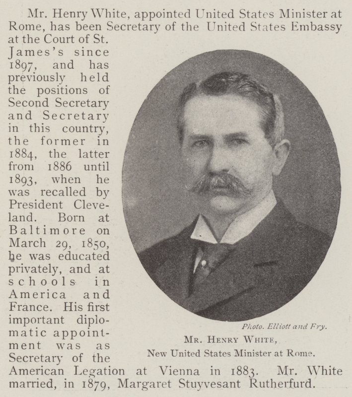 Henry White, USA:s nya minister i Rom av English Photographer