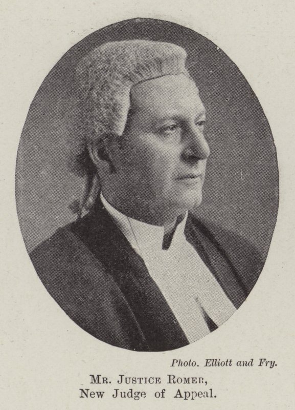 Herr Justice Romer, ny hovrättsdomare av English Photographer