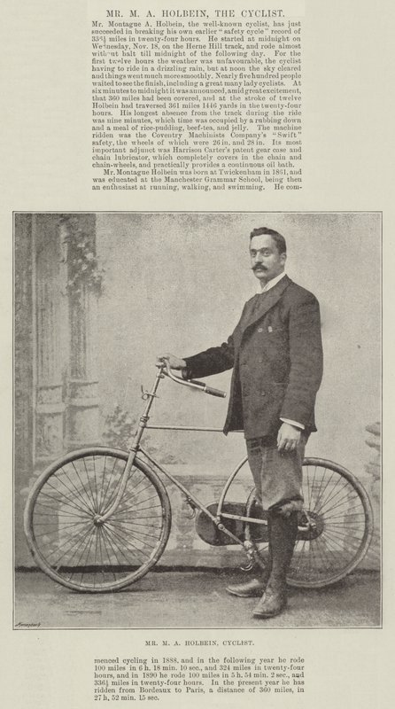 Mr M A Holbein, cyklisten av English Photographer