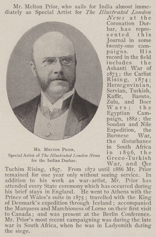 Mr Melton Prior, specialkonstnär för The Illustrated London News för indiska Durbar av English Photographer