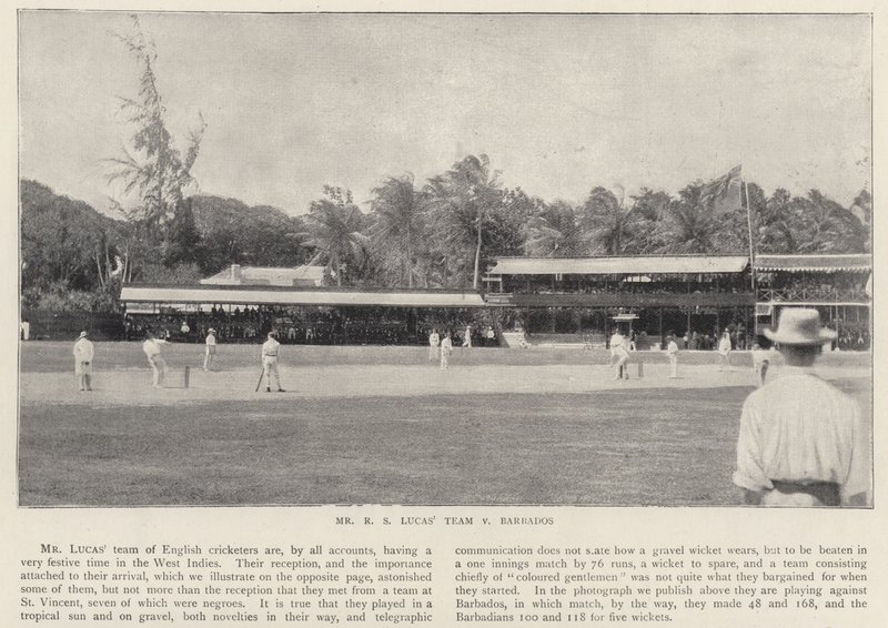 Mr R S Lucass Team vs Barbados, cricket av English Photographer