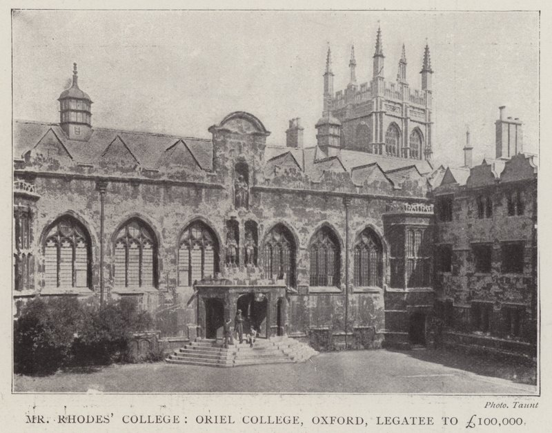 Mr Rhodes College, Oriel College, Oxford, Legat till £100 000 av English Photographer