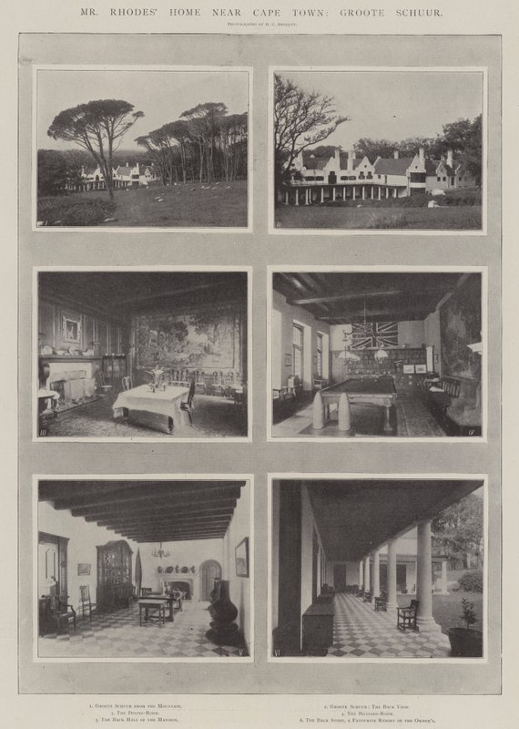 Mr Rhodes Home nära Kapstaden, Groote Schuur av English Photographer