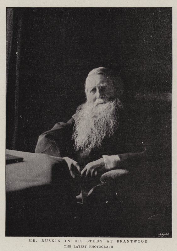 Mr Ruskin i hans studie vid Brantwood av English Photographer