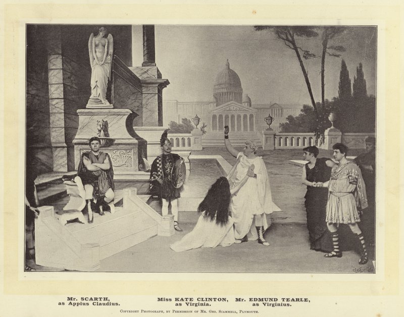 Mr Scarth, som Appius Claudius. Miss Kate Clinton, som Virginia. Mr Edmund Tearle, som Virginius av English Photographer