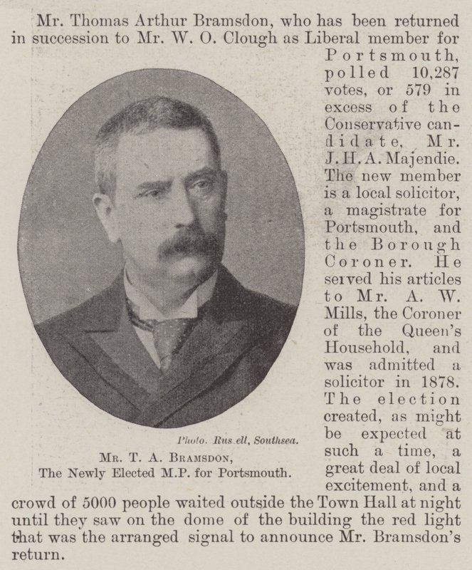 Herr TA Bramsdon, den nyvalda parlamentsledamoten för Portsmouth av English Photographer