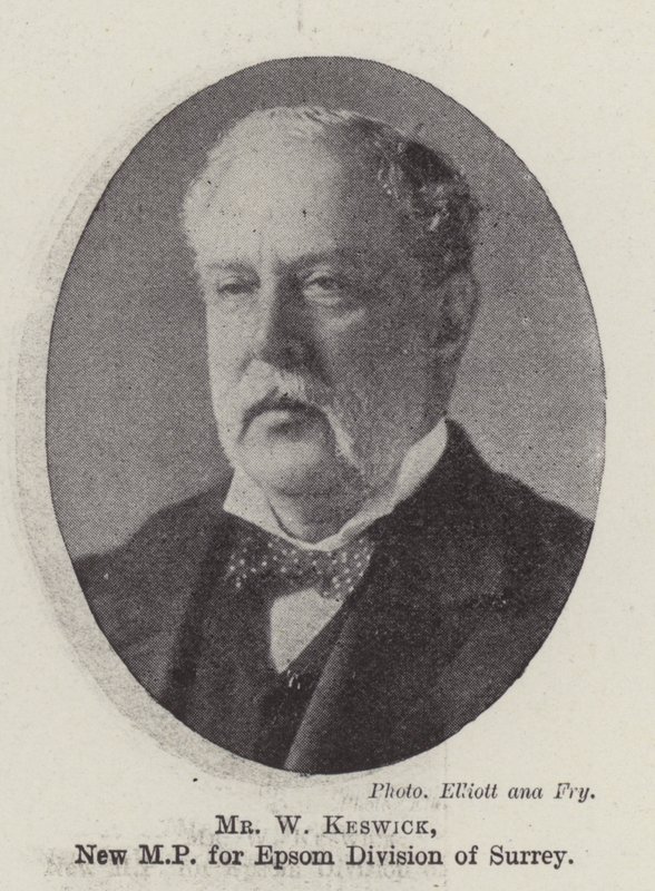 Mr W Keswick, ny MP för Epsom Division of Surrey av English Photographer