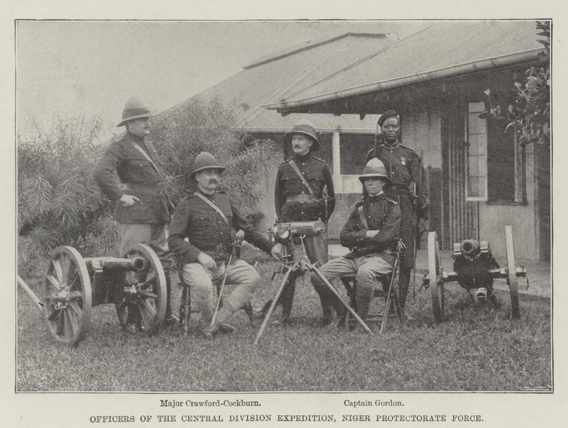 Officerare från Central Division Expedition, Niger Protectorate Force av English Photographer