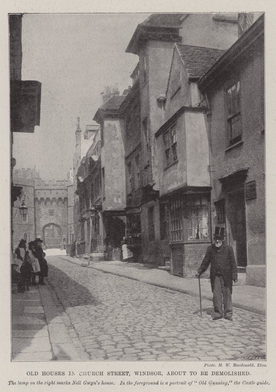 Gamla hus på Church Street, Windsor, på väg att rivas av English Photographer