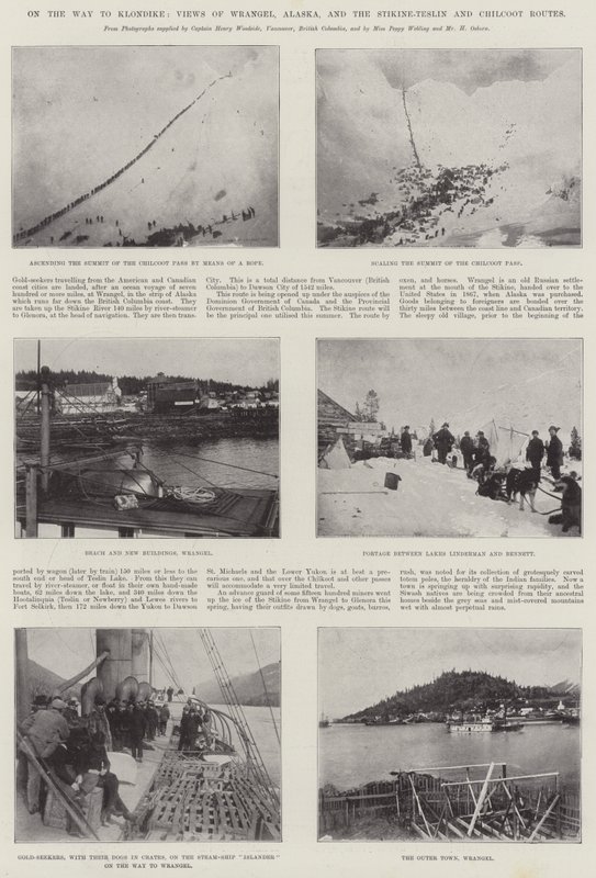 På väg till Klondike, utsikt över Wrangell, Alaska och Stikine-Teslin och Chilkoot-rutterna av English Photographer
