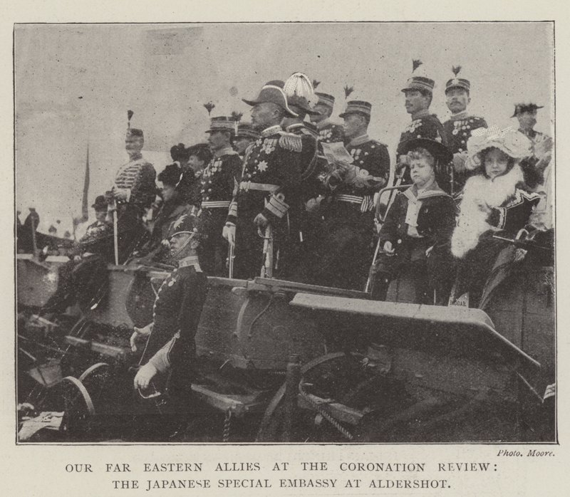 Våra allierade i Fjärran Östern vid Coronation Review, den japanska specialambassaden i Aldershot av English Photographer