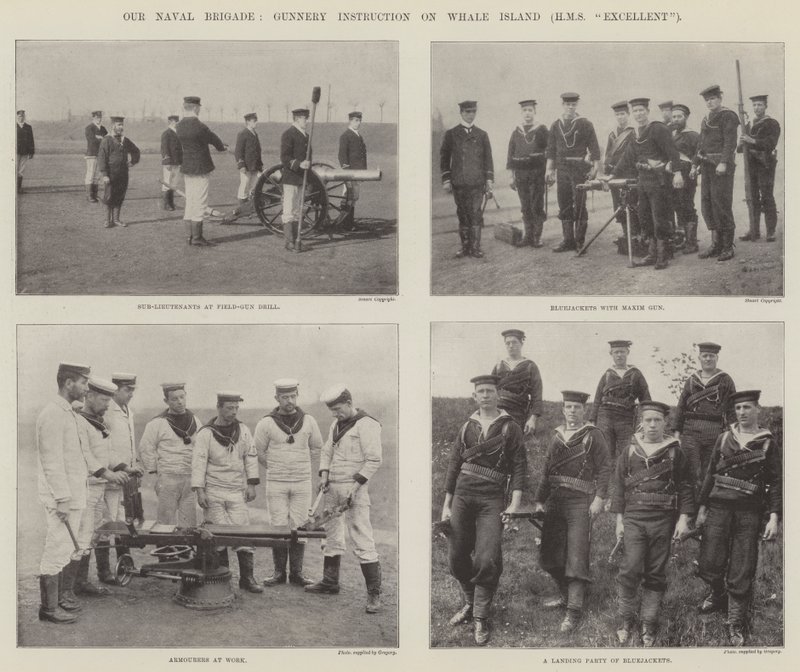 Vår marinbrigad, Gunnery-instruktion på Whale Island (HMS Excellent) av English Photographer