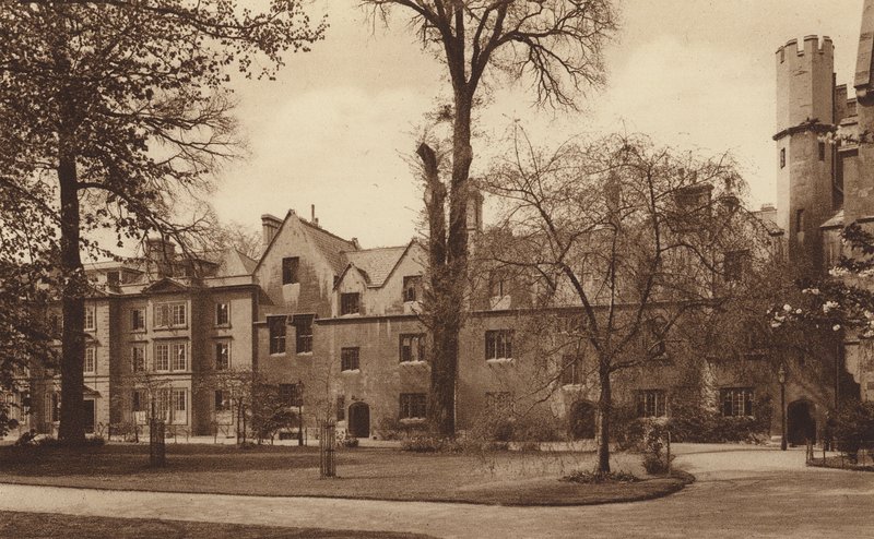 Oxford: Balliol College, västra sidan av Garden Quadrangle (svartvitt foto) av English Photographer