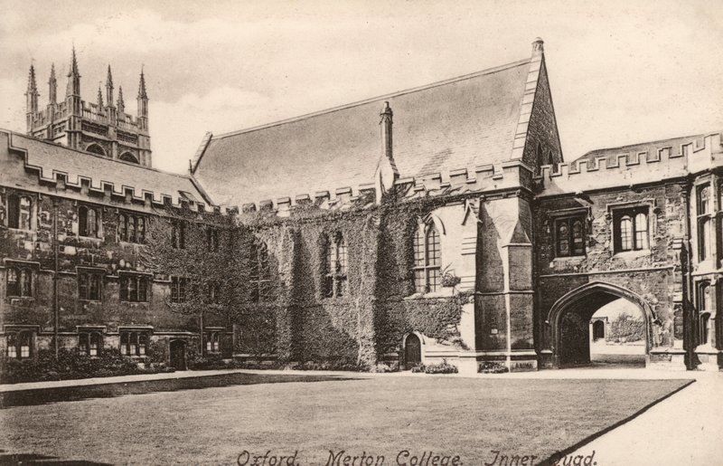 Oxford, Merton College, Inner Quad (s/v foto) av English Photographer