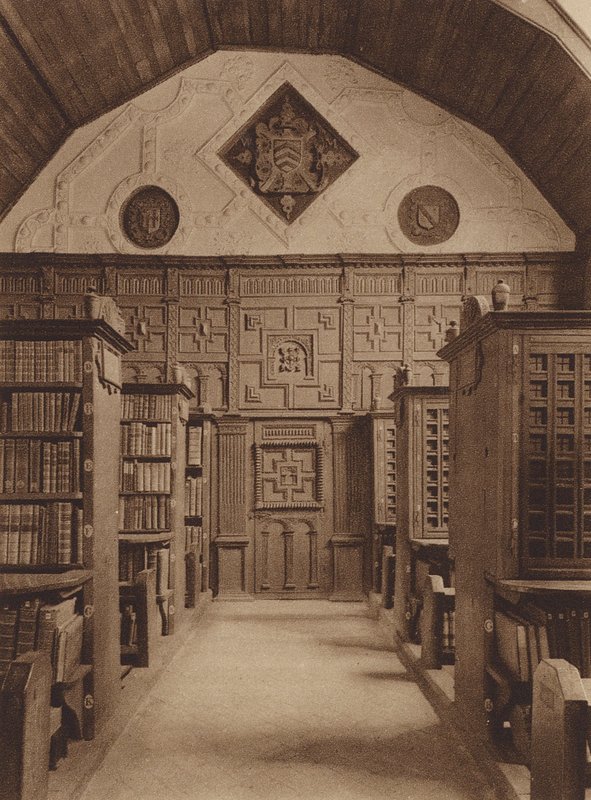 Oxford: Merton College, The Library, norra änden (svartvitt foto) av English Photographer