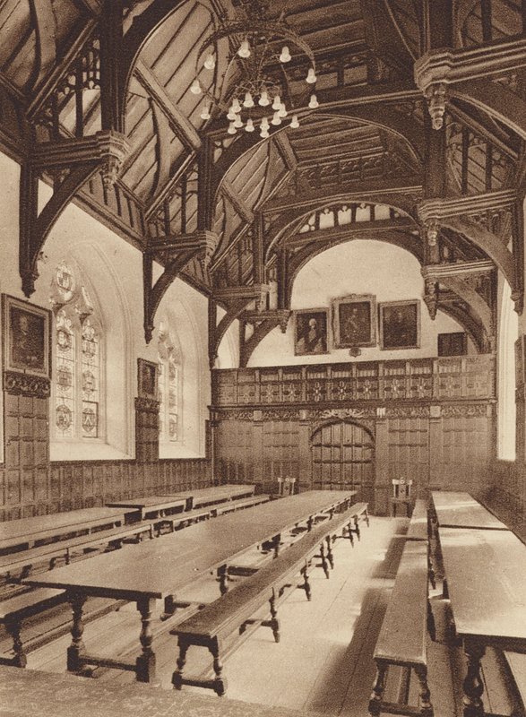 Oxford: Oriel College, The Hall (svartvitt foto) av English Photographer