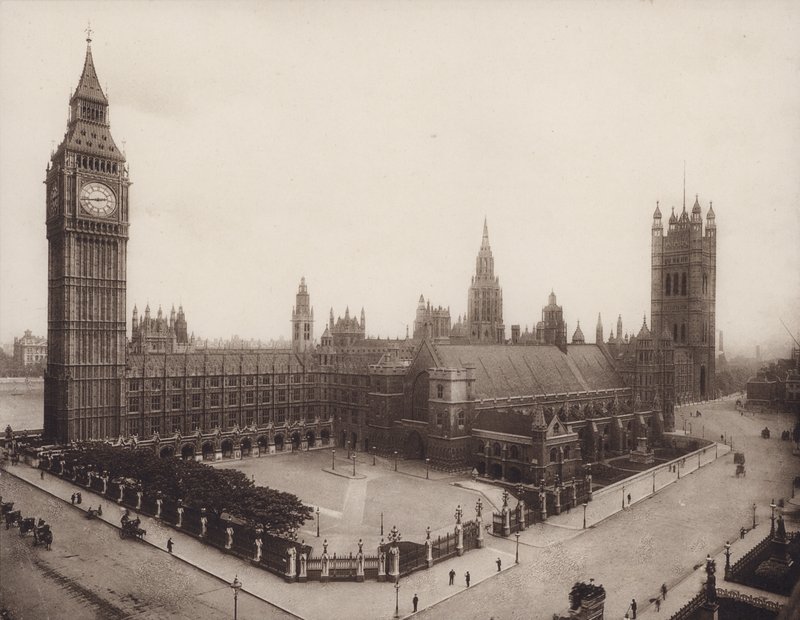 Westminsterpalatset, London (svartvitt foto) av English Photographer