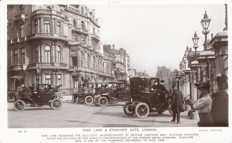 Park Lane och Stanhope Gate av English Photographer
