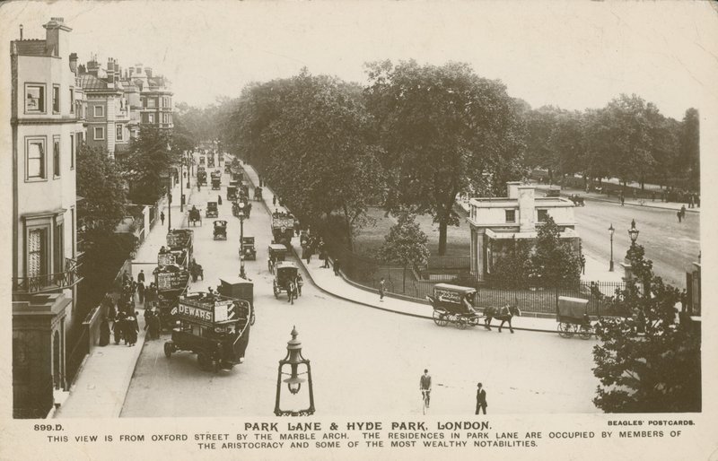 Park Lane och Hyde Park, London av English Photographer