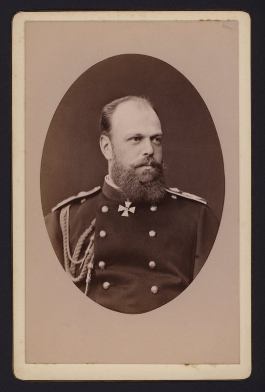 Porträtt, tsar Alexander III av Ryssland (s/v foto) av English Photographer