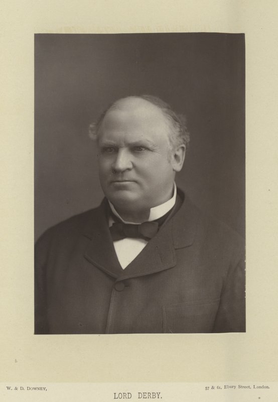 Porträtt av Edward Stanley, Earl of Derby av English Photographer