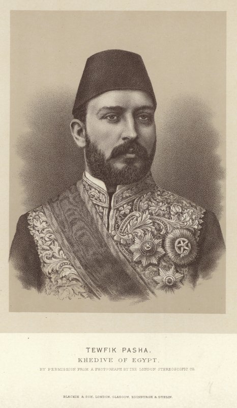 Porträtt av Tewfik Pasha, Khedive i Egypten av English Photographer