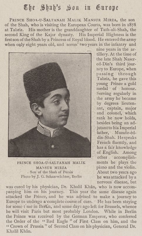 Prins Shoa-U-Saltanah Malik Mansur Mirza av English Photographer