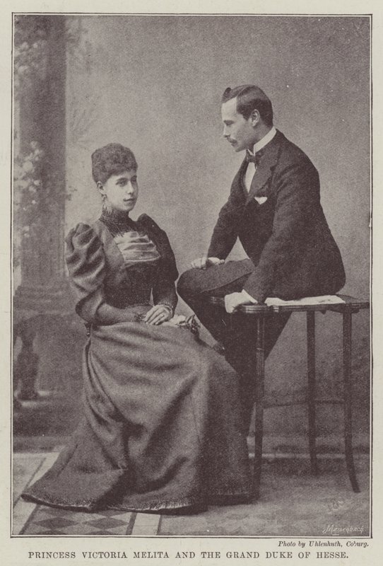 Prinsessan Victoria Melita och storhertigen av Hessen av English Photographer