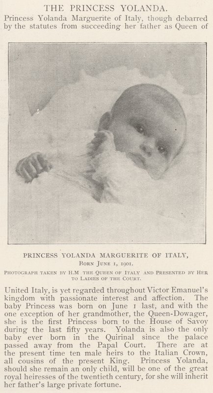 Prinsessan Yolanda Marguerite av Italien, född 1 juni 1901 av English Photographer