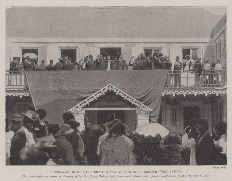 Kungörelse av kung Edward VII i Dominica, Brittiska Västindien av English Photographer