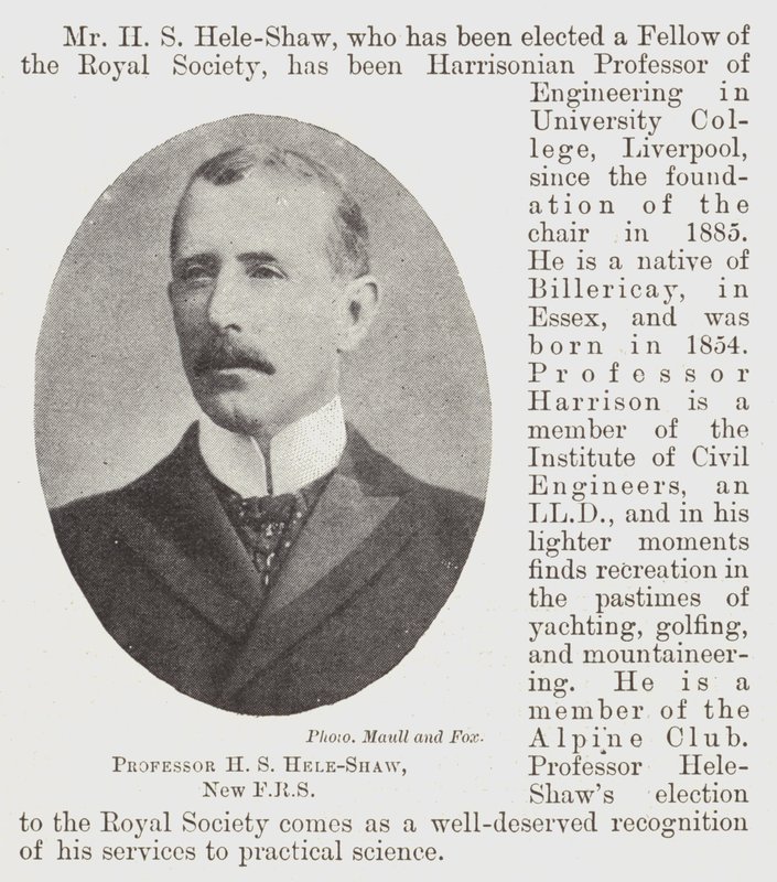 Professor H S Hele-Shaw, New FRS av English Photographer