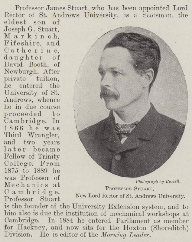 Professor Stuart, New Lord Rector vid St Andrews University av English Photographer