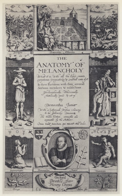 R Burton, The Anatomy of Melancholy, tredje upplagan, J Lichfield för H Cripps, Oxford 1628 (s/v foto) av English Photographer