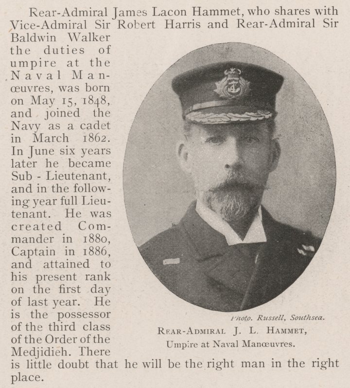 Konteramiral J L Hammet, domare vid sjömanövrer av English Photographer
