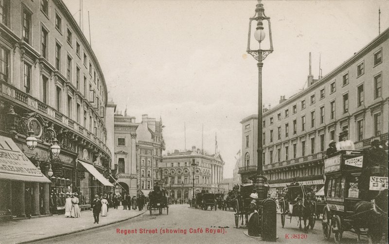 Regent Street, London, som visar Cafe Royal av English Photographer