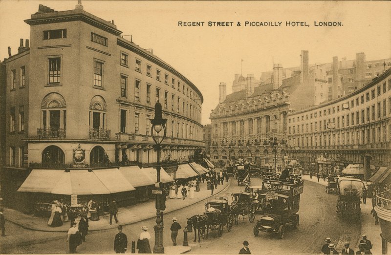 Regent Street och Piccadilly Hotel, London av English Photographer