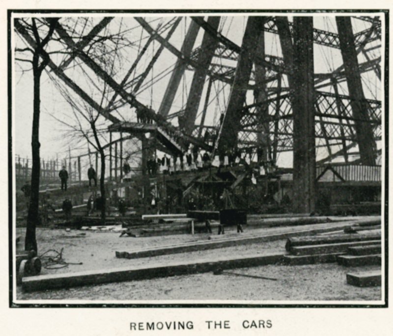 Ta bort det stora hjulet vid Earls Court, London; ta bort bilarna; från The Sphere, 13 april 1907 av English Photographer