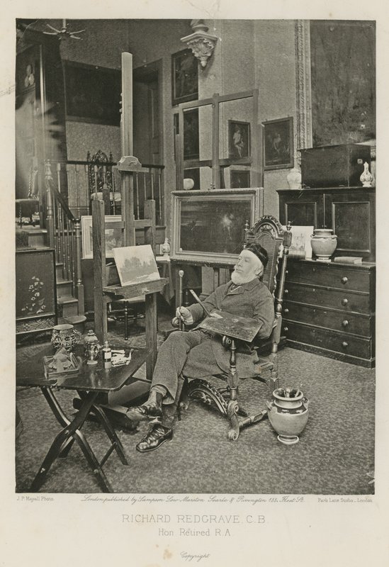 Richard Redgrave i sin Hyde Park Gate Studio av English Photographer