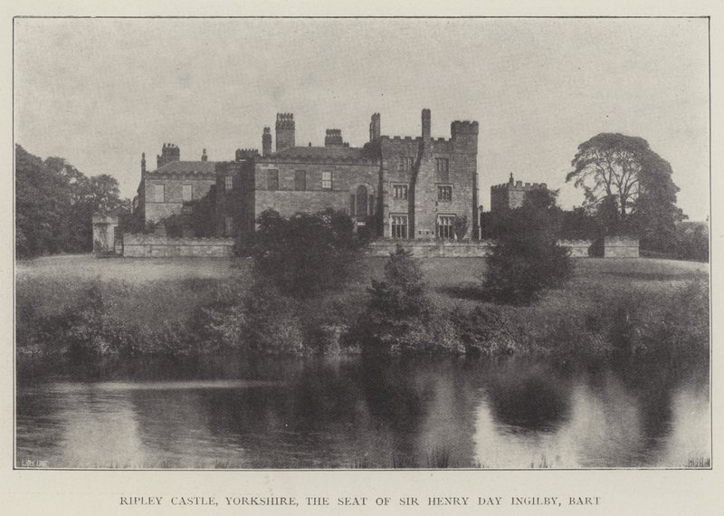 Ripley Castle, Yorkshire, säte för Sir Henry Day Ingilby, Baronet av English Photographer
