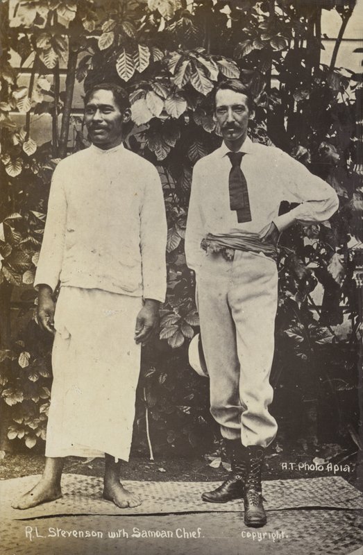 Robert Louis Stevenson med en samoansk hövding av English Photographer