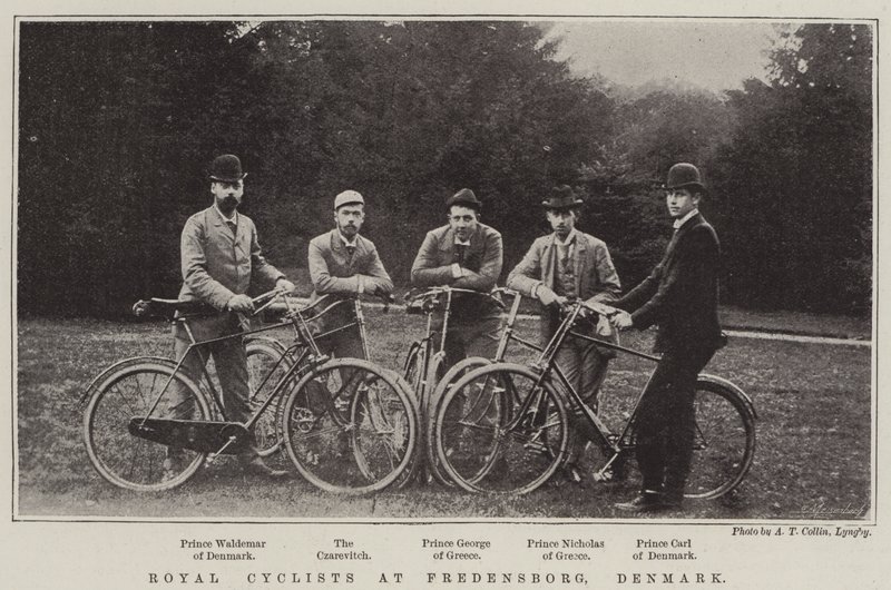 Kungliga cyklister på Fredensborg, Danmark av English Photographer