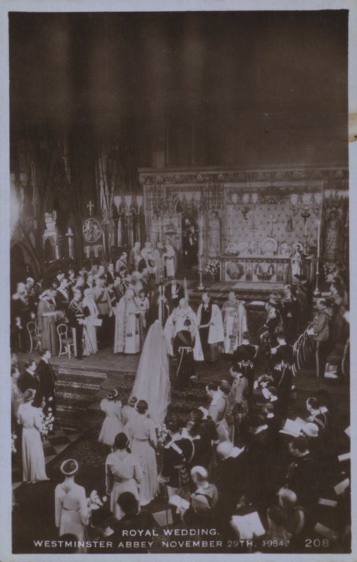 Kungligt bröllop, Westminster Abbey 29 november 1934 (s/v foto) av English Photographer