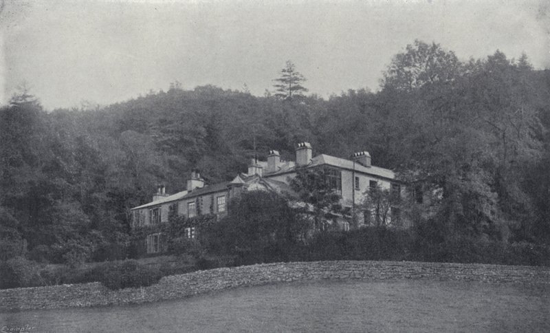 Ruskins hem, Brantwood, i Lake Country (s/v foto) av English Photographer