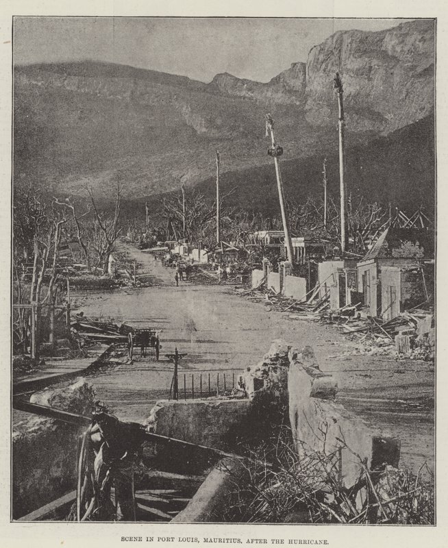 Scen i Port Louis, Mauritius, efter orkanen av English Photographer