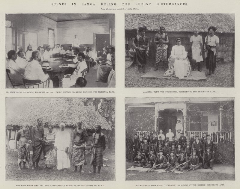 Scener i Samoa under de senaste störningarna av English Photographer