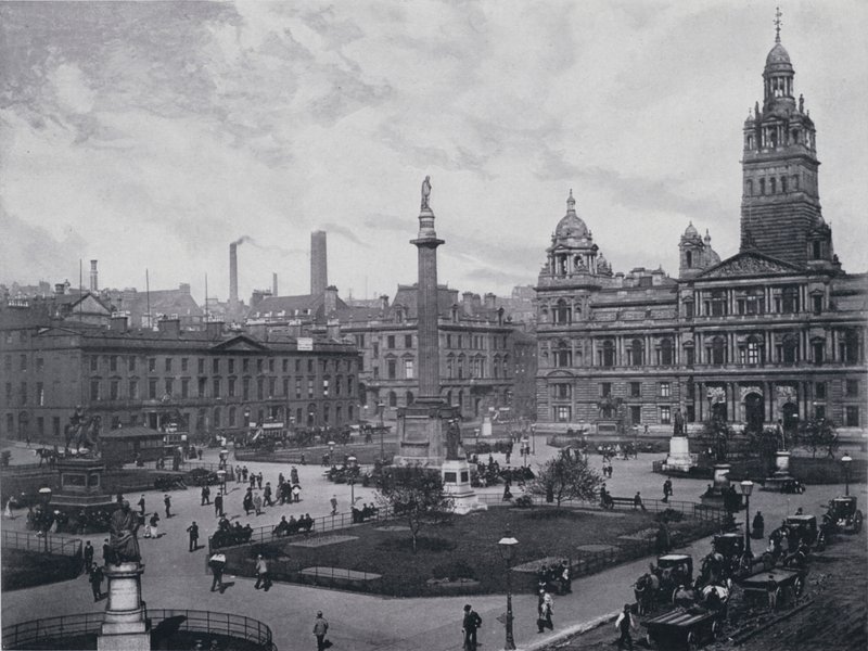 Skottland: Glasgow, George Square (s/v foto) av English Photographer