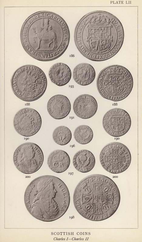 Skotska mynt, Charles I, Charles II (s/v foto) av English Photographer